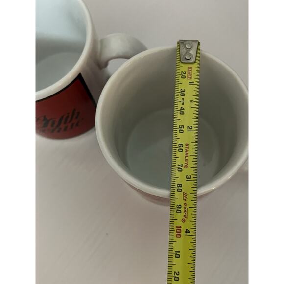 Vtg Saks Fifth Avenue Coffee Mug Tea John Buck Red Black Made England Set Of 2 - Picture 7 of 13